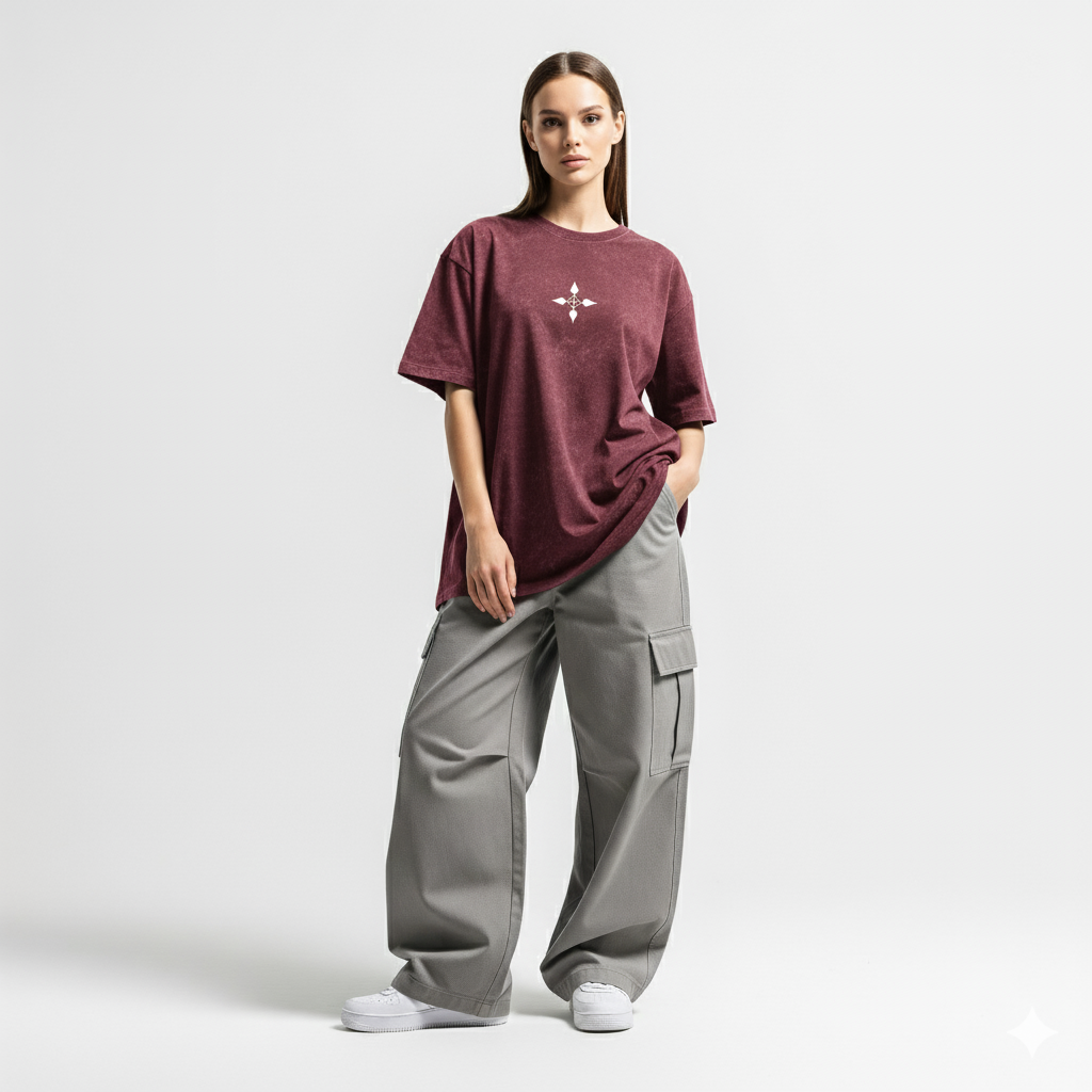 Chrollo Acid Washed Oversized Tee