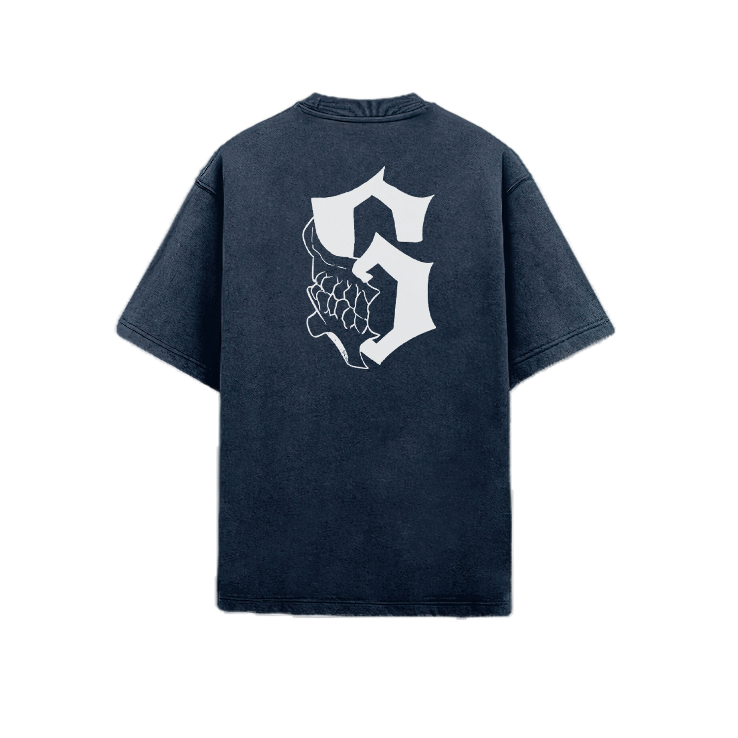 Grimmjow Navy Acid Washed Oversized Tee
